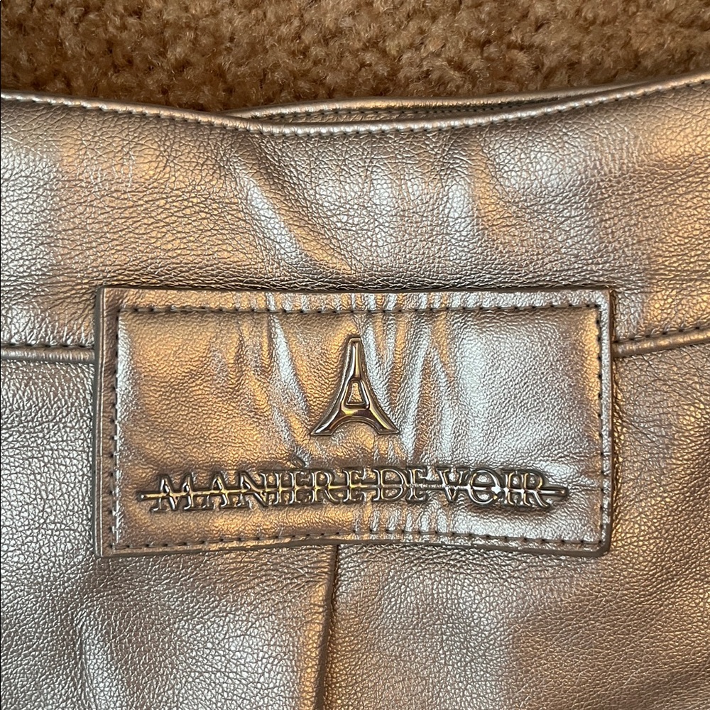 NWOT Maniere De Voir Faux Leather Leggings - Picture 6 of 8
